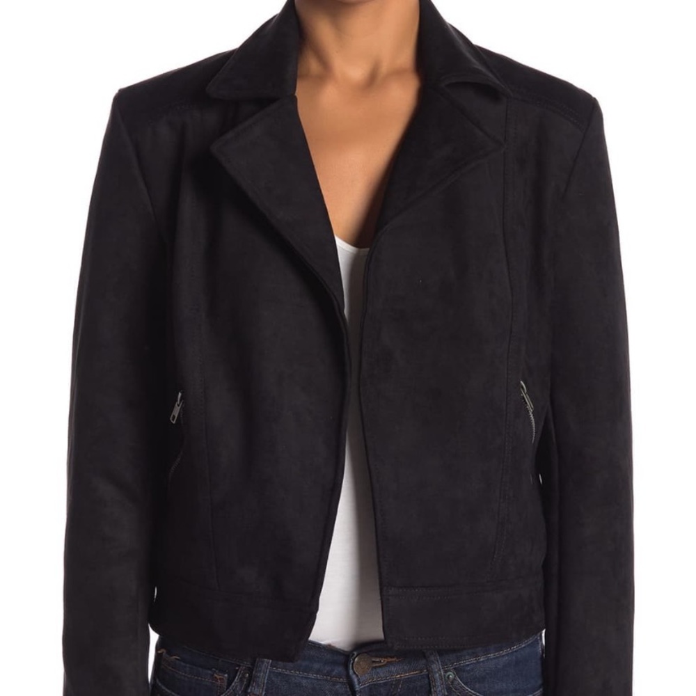 Faux Suede Moto Jacket